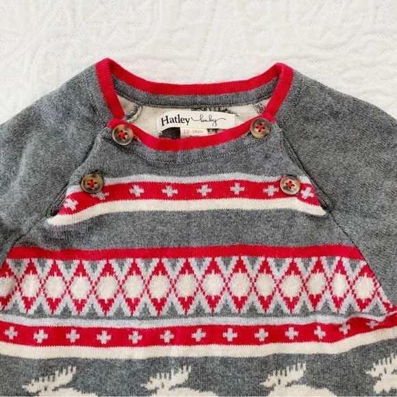 Hatley Fair Isle Moose Baby Sweater Romper - Picture 3 of 3